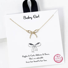 Gold Dipped Girls Bow Charm Necklaces