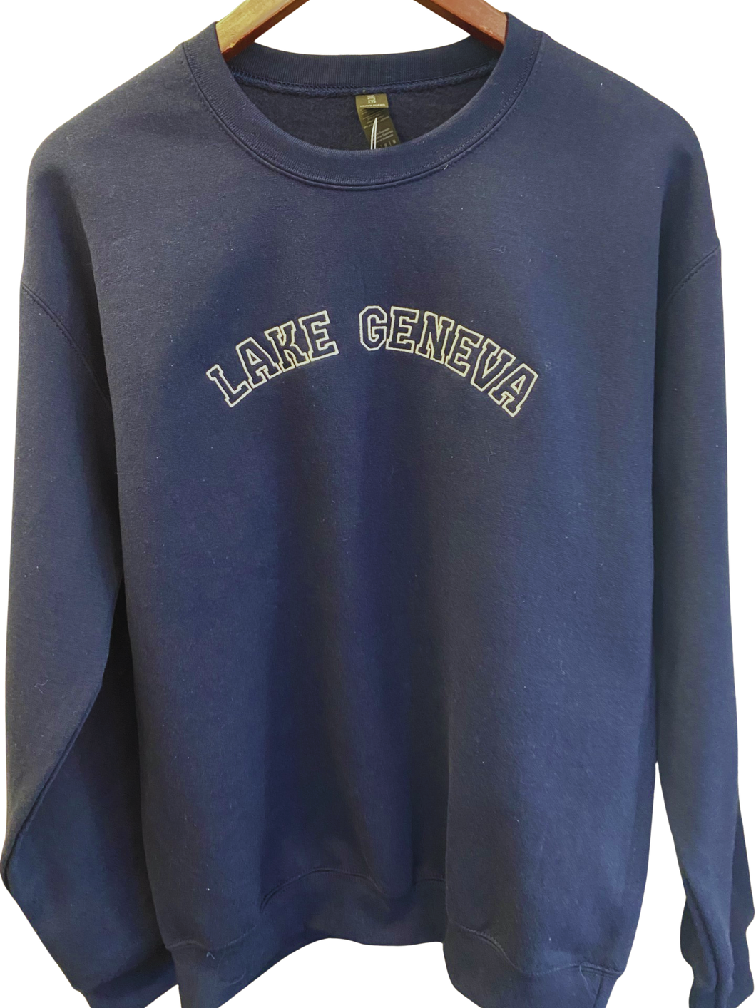 Navy Lake Geneva Embroidered Crew