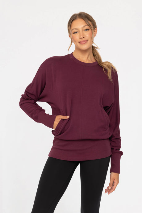 Brushed Dolman Sleeve Crew Neck