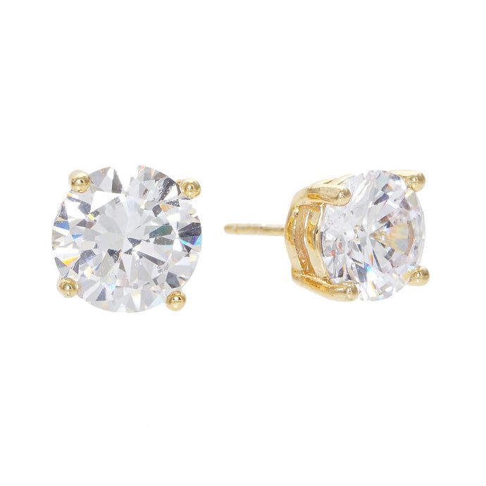 CZ Gold Dipped Post Earrings