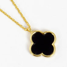 Gold-Dipped Colored Clover Charm Necklace