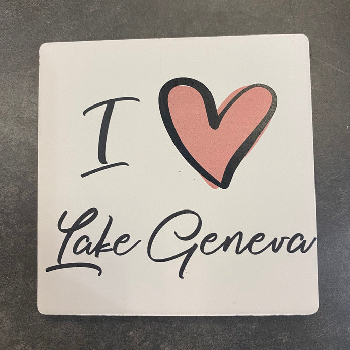 Lake Geneva Heart Coaster